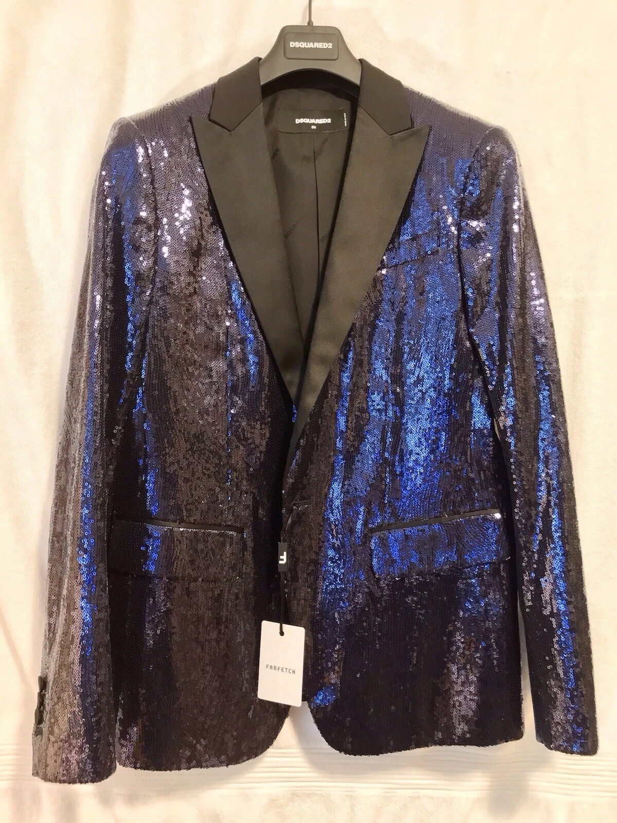 DSQUARED2 Giacca Uomo Sequenziata Blu Zaffiro Nuova Con Etichetta Tg 40 (EUR 50)