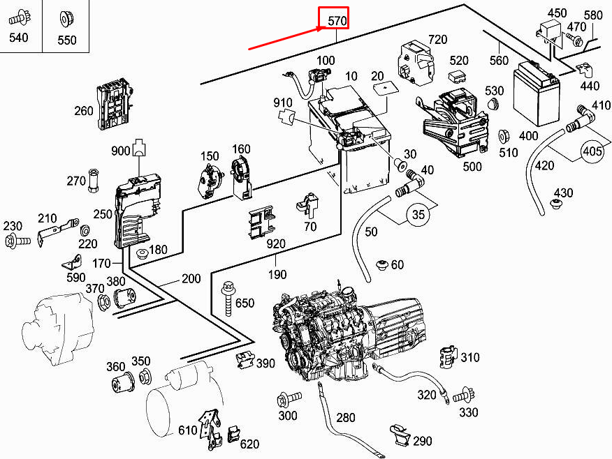 MERCEDES-BENZ E Coupe C207 Power Supply Wiring Harness A2075401533