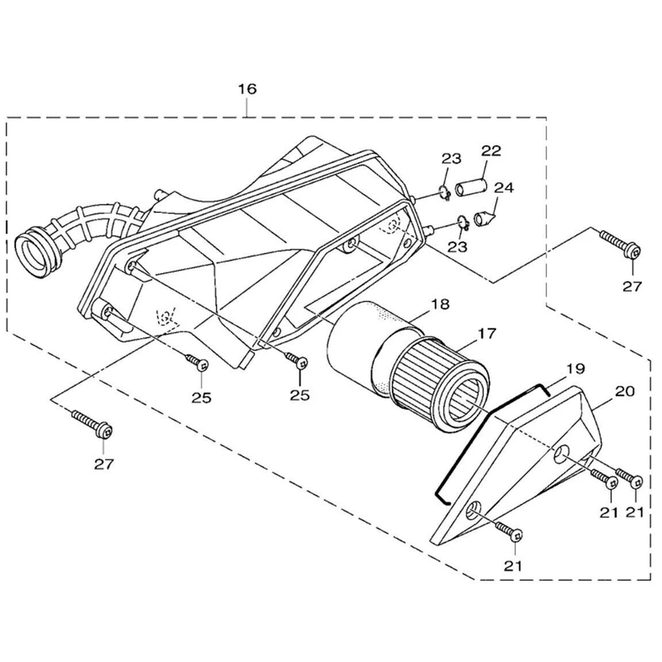 Conjunto de filtro de aire genuino 2JS-E4410-00-00 para Yamaha Zuma 125 2016-2021 Foto 2 de 2
