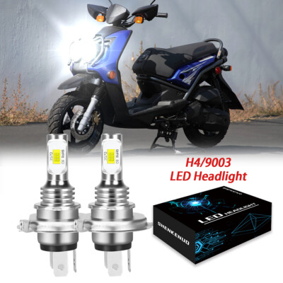2 Super Bright LED headlight bulbs for Yamaha Zuma 50 YW50 12v 35w