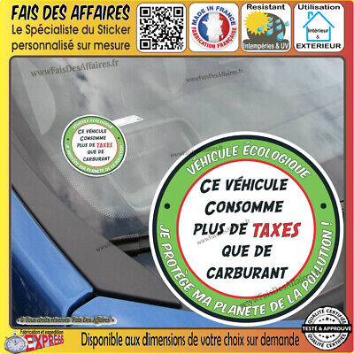 lot 2 Stickers Autocollant adhésif humour Vignette crit'air trop de taxe  essence