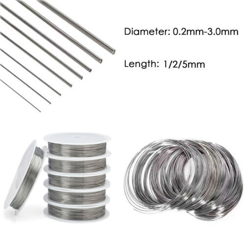 Pure Titanium Round Wire 0.2mm-3.0mm Diameter - Multiple sizes available - Afbeelding 1 van 18