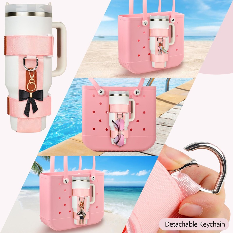 2 Pcs for Bogg Bag Cup Holder for Stanley Large Cups,Adjustable Drink