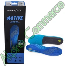 *1-Pair* SuperFeet Active Support Medium Arch Size-C Insole Blue FL986606