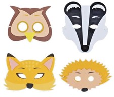 WILDLIFE CHILDREN'S SOFT WHITE FOAM ANIMAL DRESSING UP FACE MASK FANCY DRESS FOX