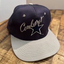 Vintage 90s Dallas Cowboys Team NFL Snapback Script Hat
