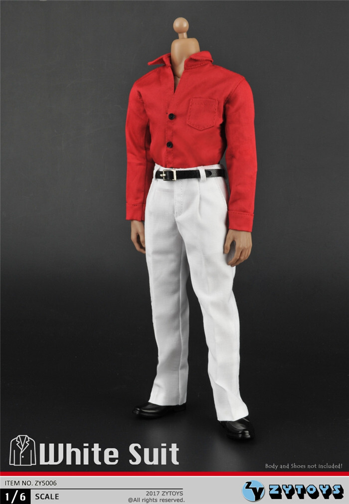 ZYTOYS 1/6 ZY5006 Men's White Suit Clothes For 12inch Male
