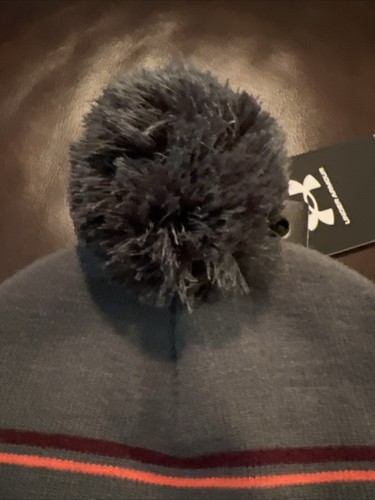 UNDER ARMOUR Herren HALFTIME POM Beanie grau/burgund/orange Einheitsgröße - Bild 4 von 6