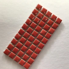 Poppy Red Ceramic Mosaic Tiles - 3/8 inch - 50 Tiles - 10 mm - Art and Craft
