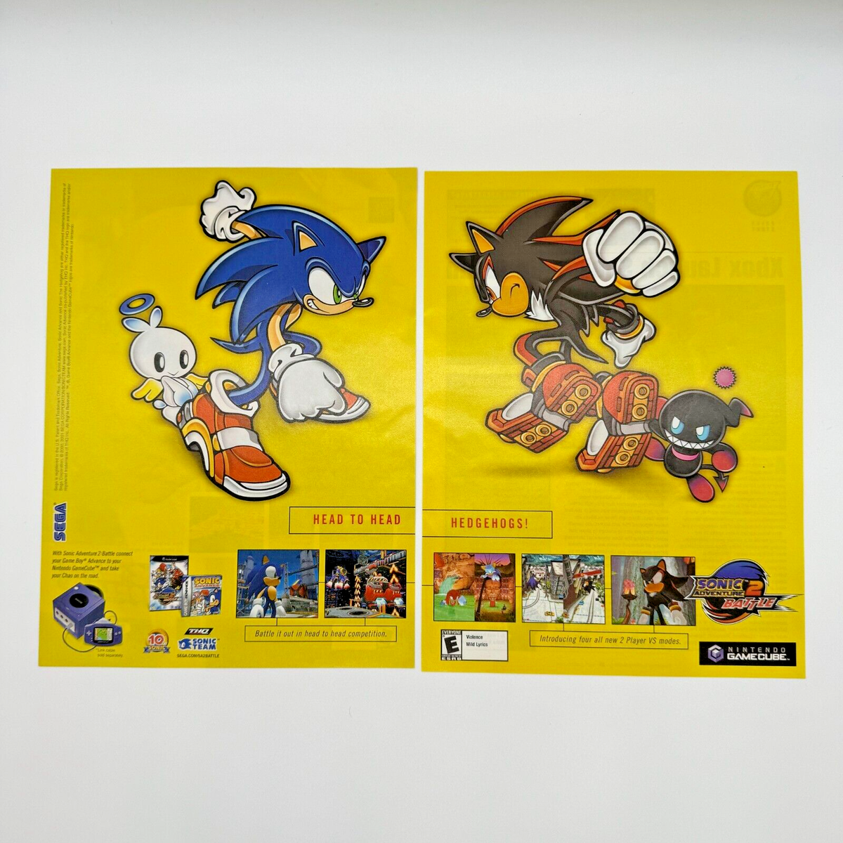 Sonic Adventure 2 Magazine Ad Sega Gamecube Nintendo Sonic