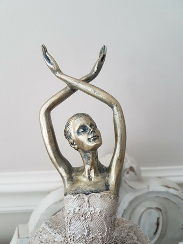 Ballerina tanzend - Dekofigur - gold creme altrosa 39 cm - Shabby Chic Landhaus - Bild 5 von 5