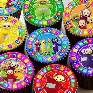 30 X Teletubbies Mixed Images Edible Cupcake Toppers Premium Rice