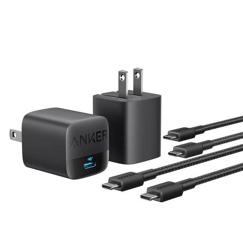 Anker Chargeur 30W avec Câble USB-C vers Lightning Pack de 2 Blanc/Noir Certifié MFi - Photo 3 sur 4