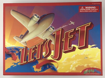 LET'S JET Geography Strategy World Facts Board Game by Simply Fun!  COMPLETE!