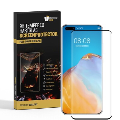 4x 9H Panzerfolie für Huawei P40 Pro FULL CURVED Hartglas Schutzglas Display SW