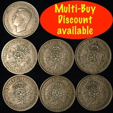 Florin 1937  -  1946 George VI  .500 Silver Choose your Date