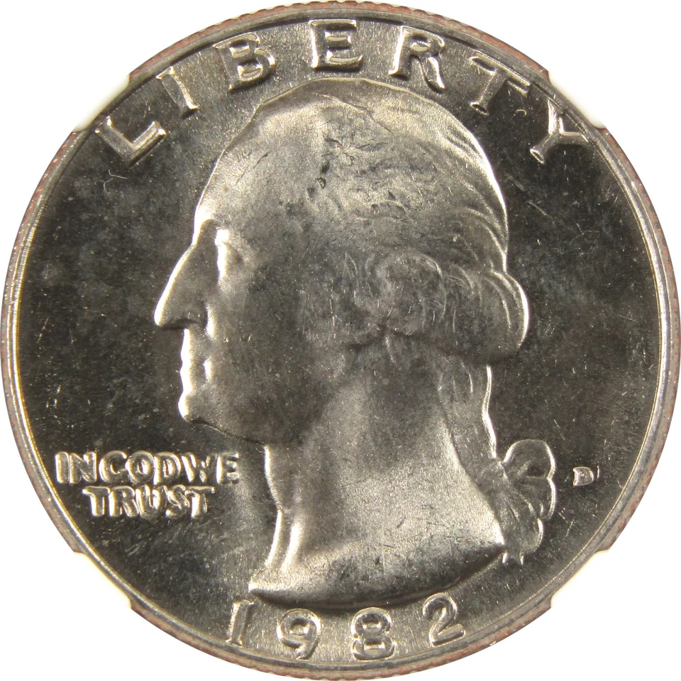 1982 D Washington Quarter MS 67 NGC Clad 25c Uncirculated SKU:I9550 - Image 3 of 4