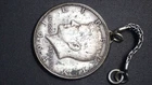 1964 Silver Kennedy Half Dollar Key Chain 90% Silver