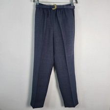Alfred Dunner Womens Size 8 Slate Blue Elastic Waist Pull On belted Pants new