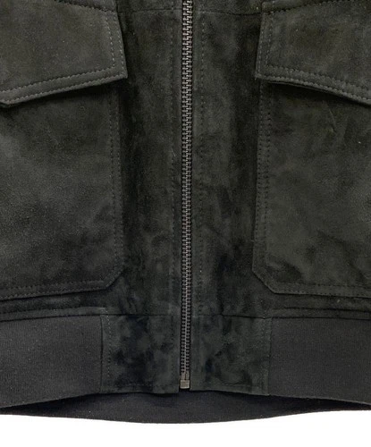 Michael Kors Suede Leather Zip Blouson Jacket Men's Size L Black image 7