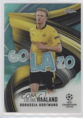 2020 Topps Chrome UEFA Champions League Aqua Refractor 1/199 Erling Haaland 04ae