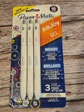 Paper Mate InkJoy Gel Pens Bright Medium Point 3/Pk White Ink New-Sealed (179)