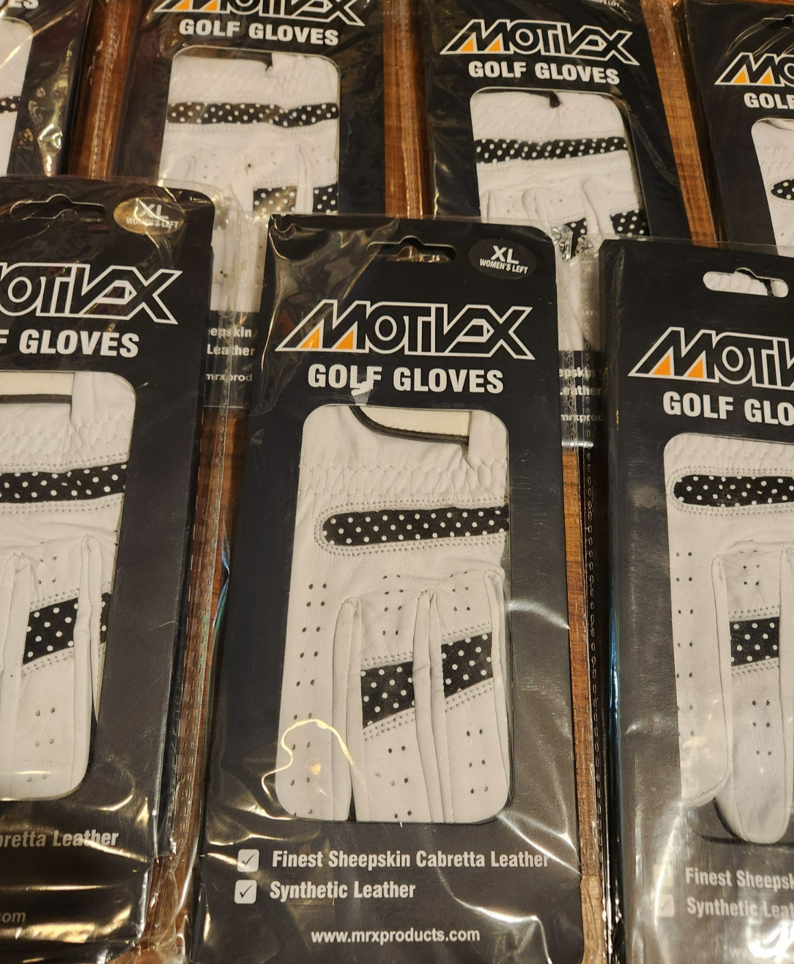 Women's White Black XL Golf Glove Soft Fit Cabretta Leather Left Hand Golfer MRX