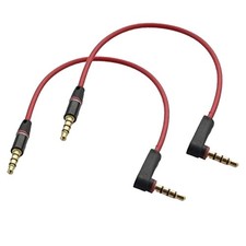 Audio Cable Short 3.5mm 1/8" TRRS Angled Male to Male Headphones Aux Cord 4 C...