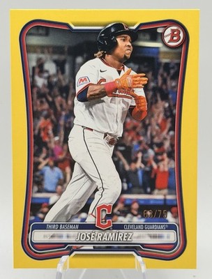 2026 Bowman Baseball JOSE RAMIREZ Yellow Parallel #68/75 Cleveland Guardians SP