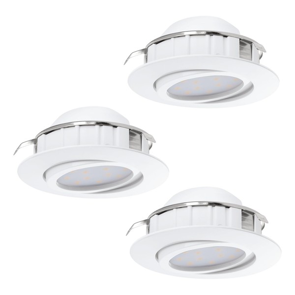 Eglo 3Er Set LED Einbaustrahler Pineda, Spots Aus Kunststoff, 3 Einbauleuchten-image