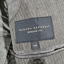 Banana Republic Men's Striped Gray Blazer 44R Modern Slim Fit Wool
