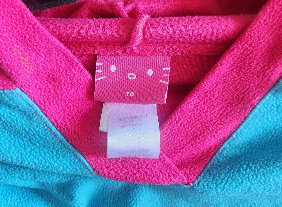 Camisón Hello Kitty polar con capucha pijama camisa para dormir niñas talla 10 Foto 3 de 3