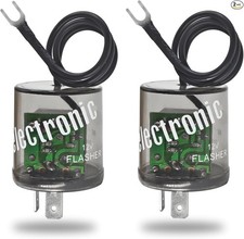 LED Flasher Relay 2 Pins 12V Pack of 2 - Heavy Duty Turn Signal Flasher -2