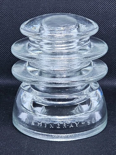 Vintage Clear Hemingray 56 Glass Insulator Made In USA 13-57 Perfect Condition