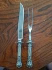 Gorham Chantilly Sterling Silver Carving Fork & Knife Set  with Stainless Blades