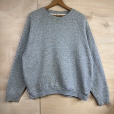 Vintage 70s Blank Raglan Distressed Crewneck Sweatshirt Sz XL