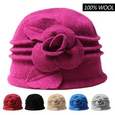 LADIES WOOL CLOCHE FELT HAT 1920's CRUSHABLE WINTER DOWNTON ABBEY UK SELLER