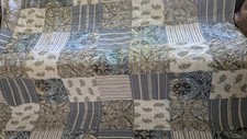 2 pc Pottery Barn Full/Queen Sz Quilt Patcheork Blue/Gray paisley/Stripe 91x85"