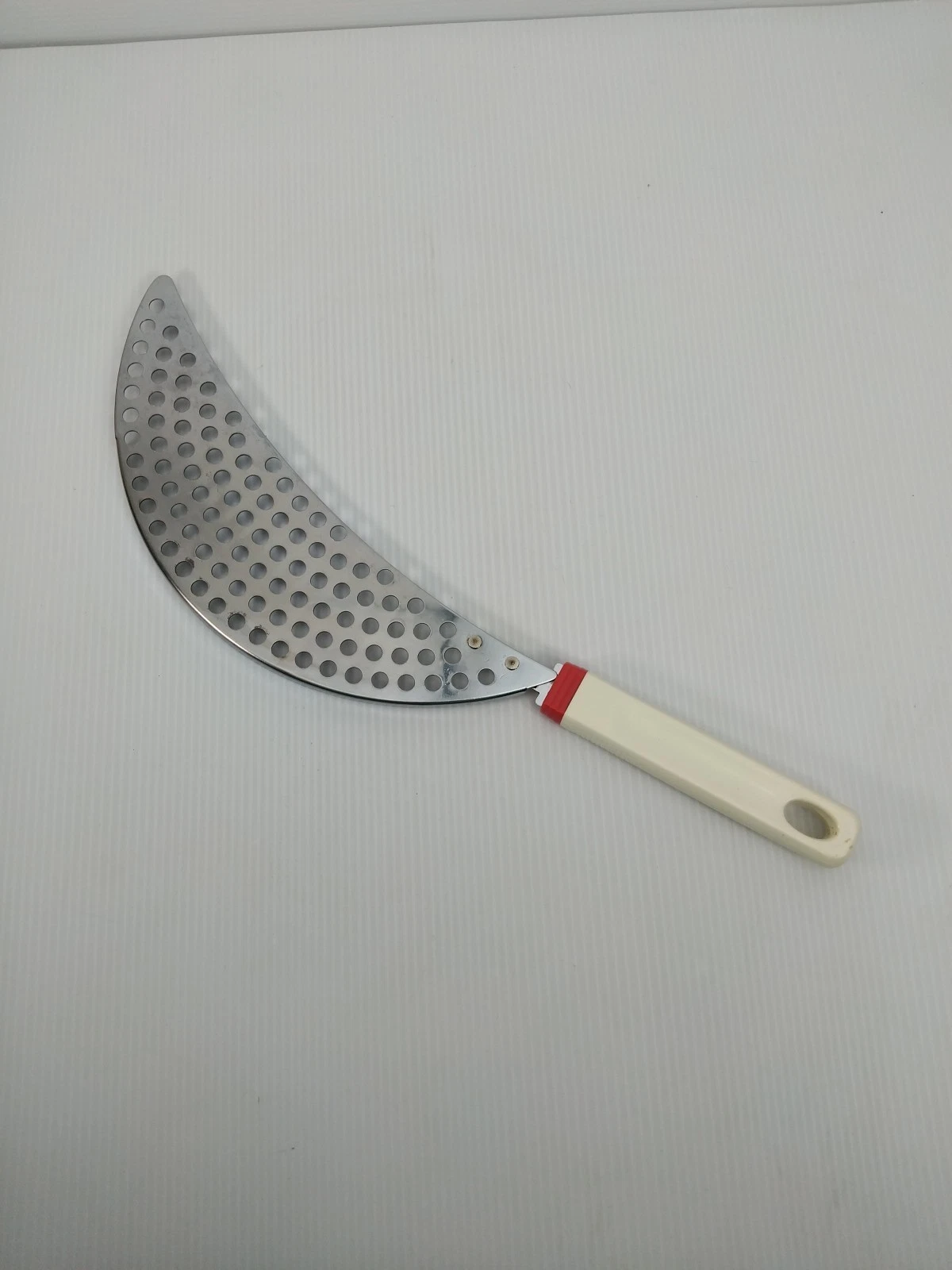 Vintage Bowl Strainer Crescent Shape Stainless Steel