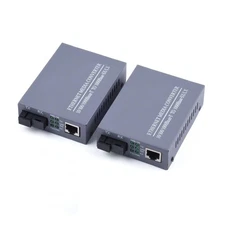 Gigabit Fiber Media Converter Single Mode SC To RJ45 Ethernet 20Km Pair Set