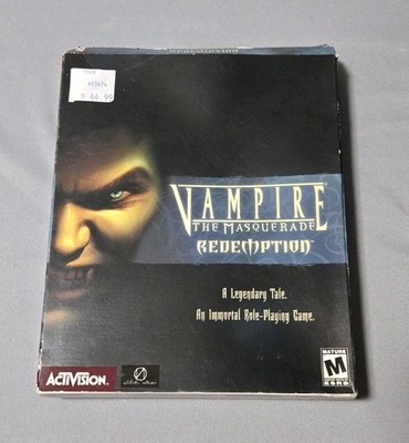 Rare Vampire: The Masquerade Redemption Early Print TEAR STRIP BOX PC WIN 95 HTF