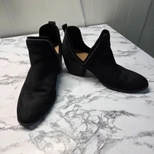 Crown Vintage WOODY Leather Split Sides Ankle Studded Black Booties Size 10M