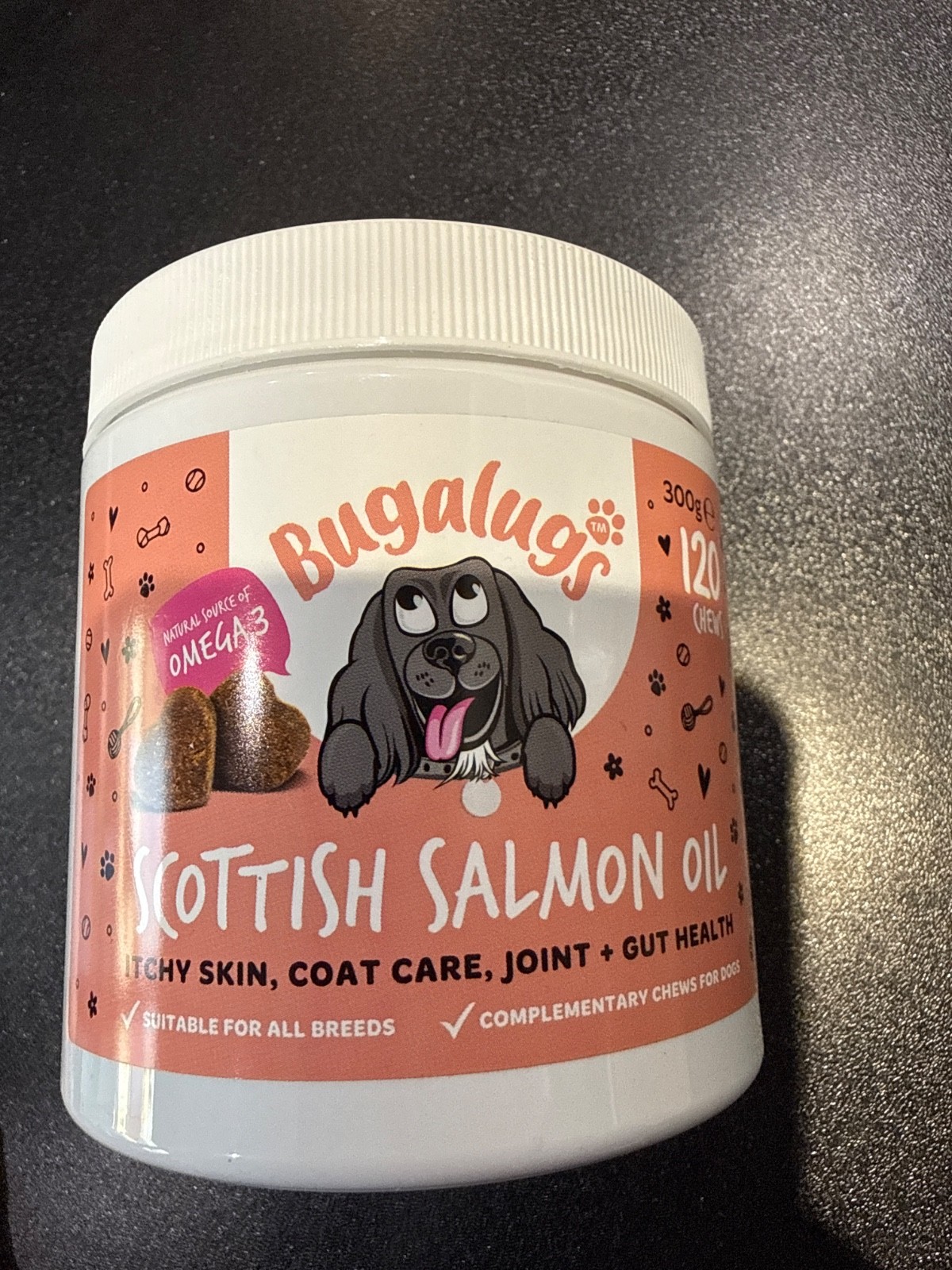 Bugalugs Dog Salmon Oil Chews Skin & Coat Care