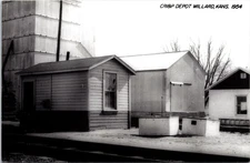 Rock Island RR Train Station Depot Willard, KS Kansas Postcard Grain Elevator