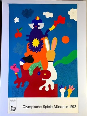 Munich Olympics 1972 - Big Bundle x4 (1972) 25'' x40'' German Sports Lithograph...