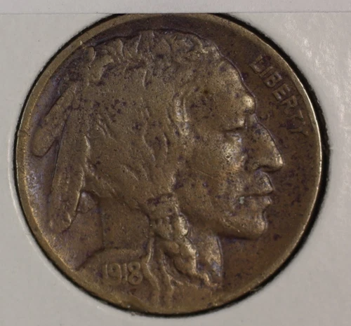 Buffalo Nickel. 1918 D. Extra Fine Details.  Lot # 9049-43-01