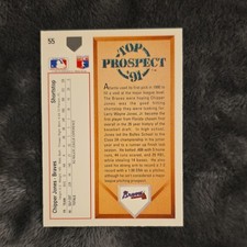 Upper Deck 1991 Chipper Jones #55 Top Prospect Braves Baseball Card