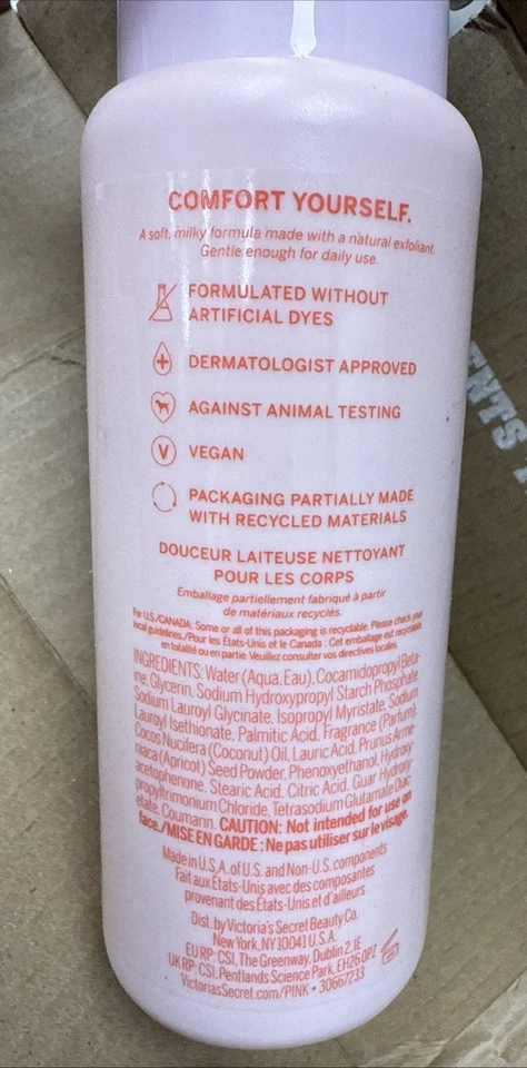 VICTORIA'S SECRET розовый кокос молочный мягкий тела мыть отшелушивающий 12 унций новый - Изображение 3 из 4