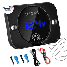 Battery Voltage Gauge, DC Volt Meter 12 Volt 24 Volt, LED Digital Display Voltag