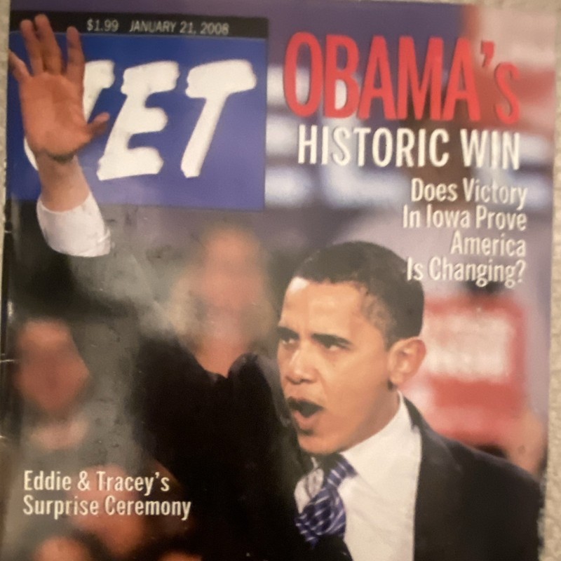 Jet Magazine January 21, 2008 Obama's Historic Win Cover, English Politics